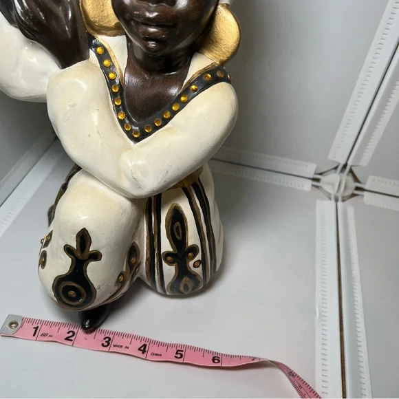 Vintage 10" Arab Prince Blackamoor Aladdin Ceramic Figural Figurine Planter Vase - Picture 6 of 8